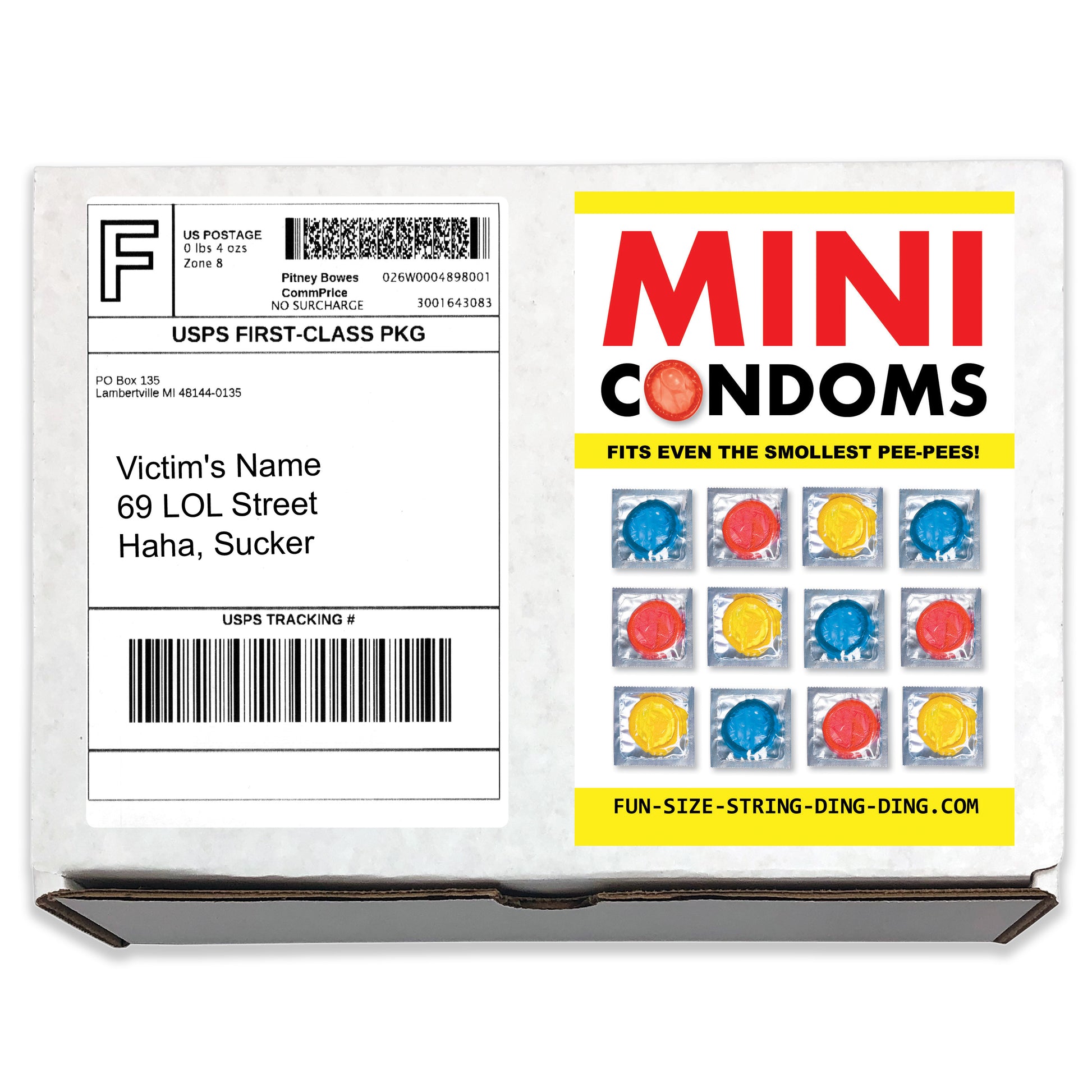 Mini Condoms Prank Mail Gag Gift Box