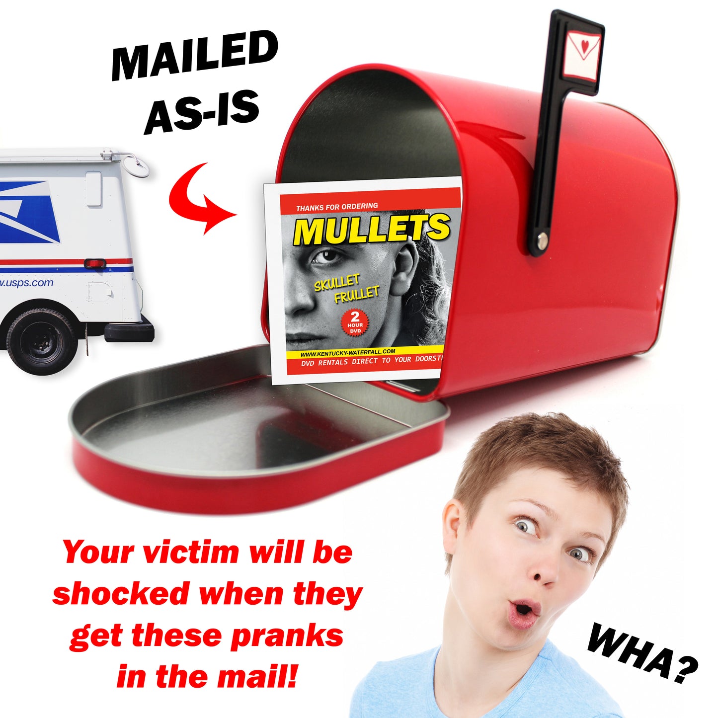 Mullets Gag Gift Mail Joke