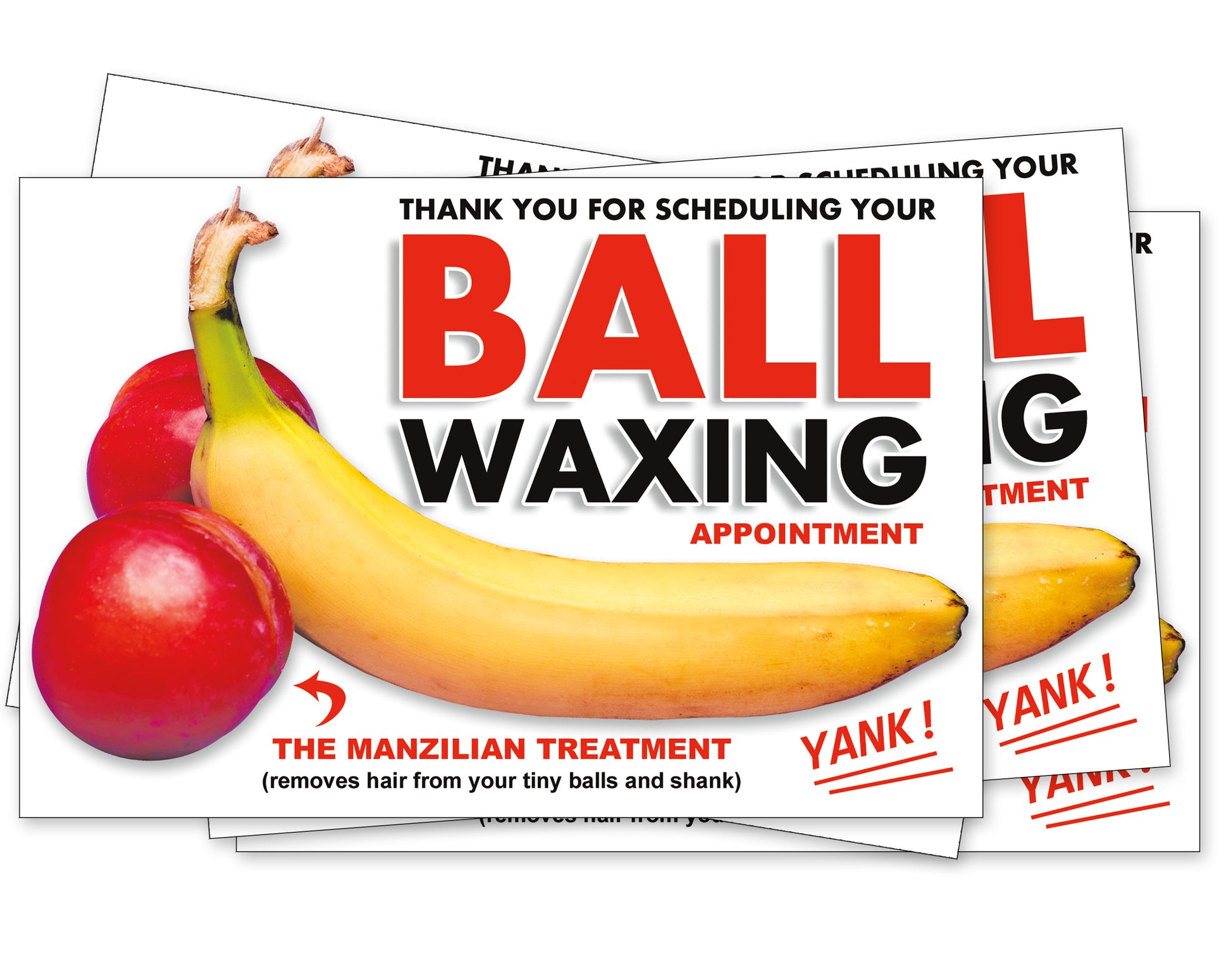 Ball Waxing 4 Pack Prank Postcards