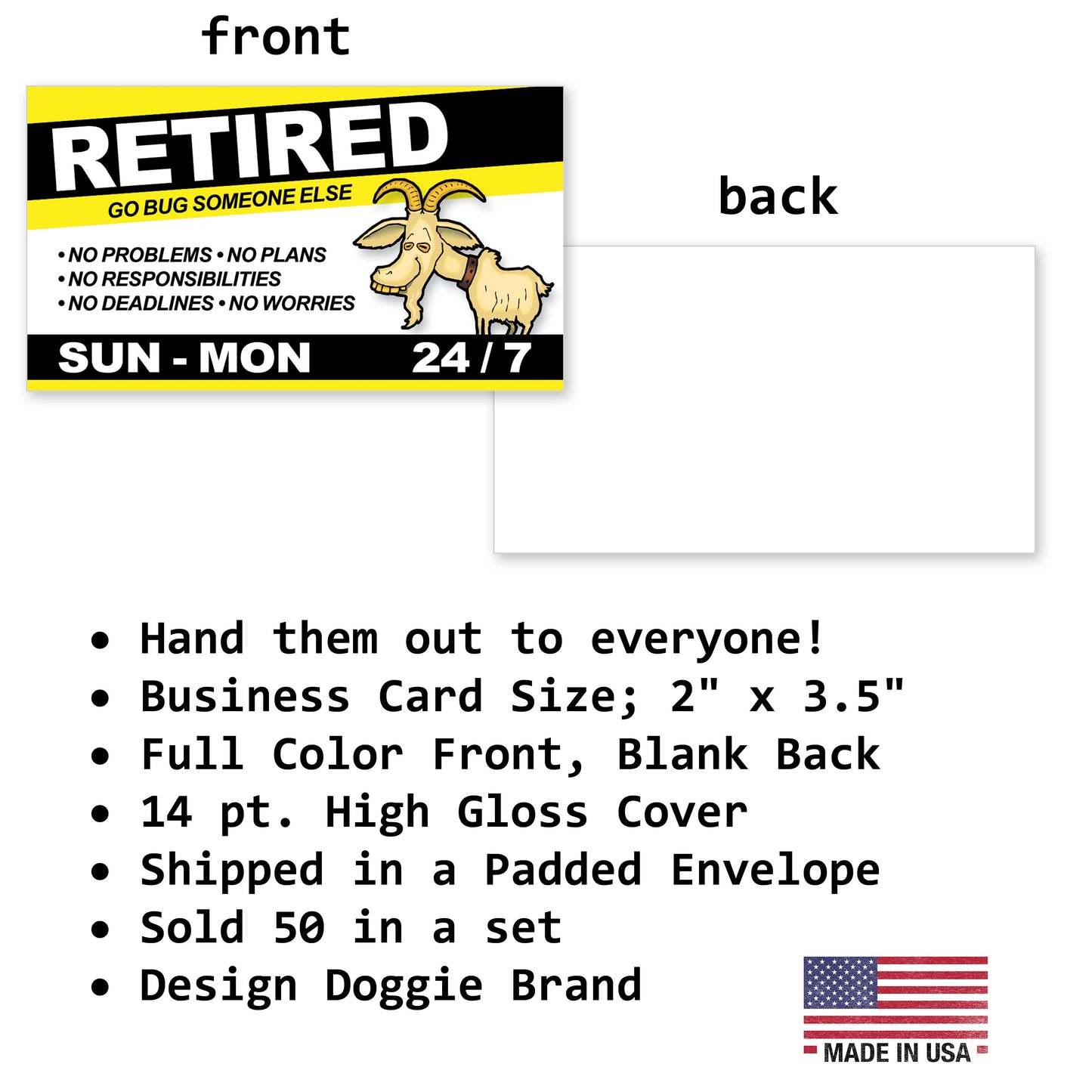 Retirement Retired Cards 50 Pack