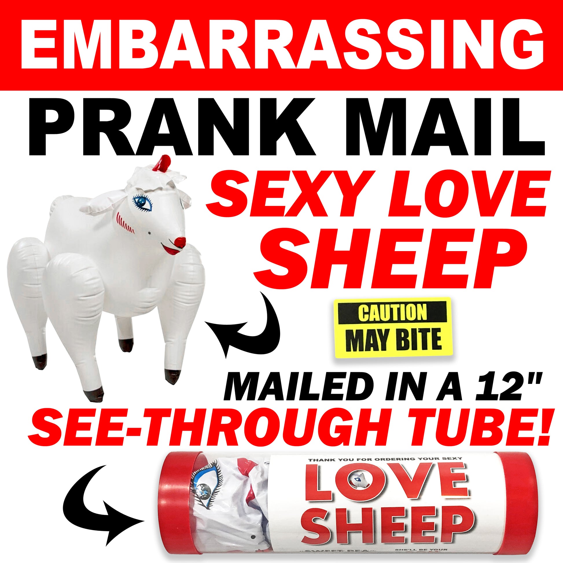 Sexy Love Sheep embarrassing clear prank tube