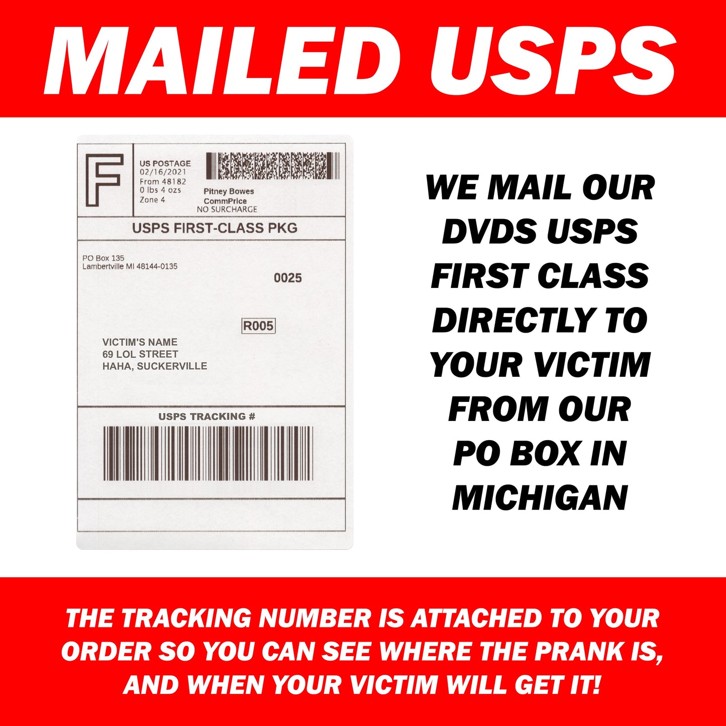 Moobs Man Boobs Fake DVD mail prank gets sent directly to your victims 100% anonymously!