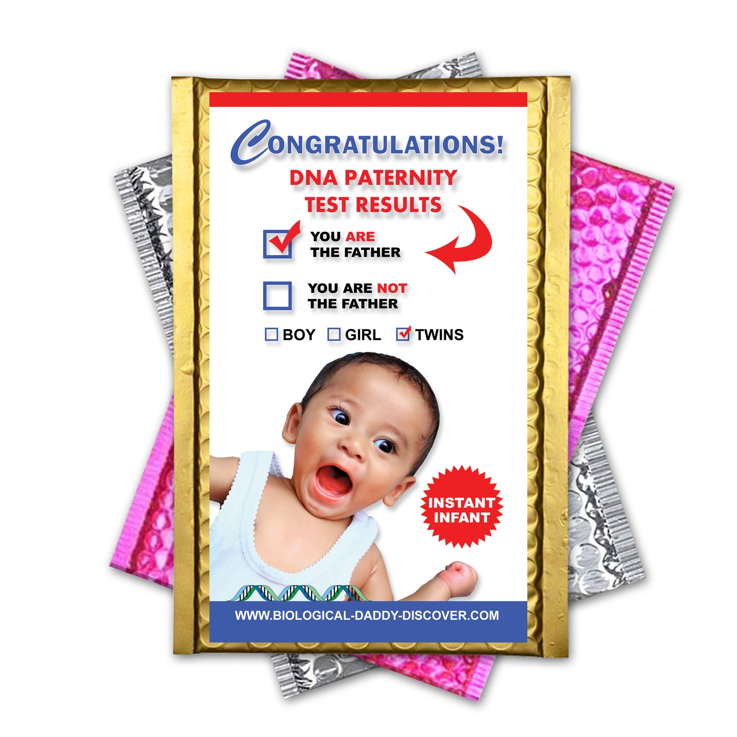 Congratulations! You Are The Father embarrassing prank envelope
