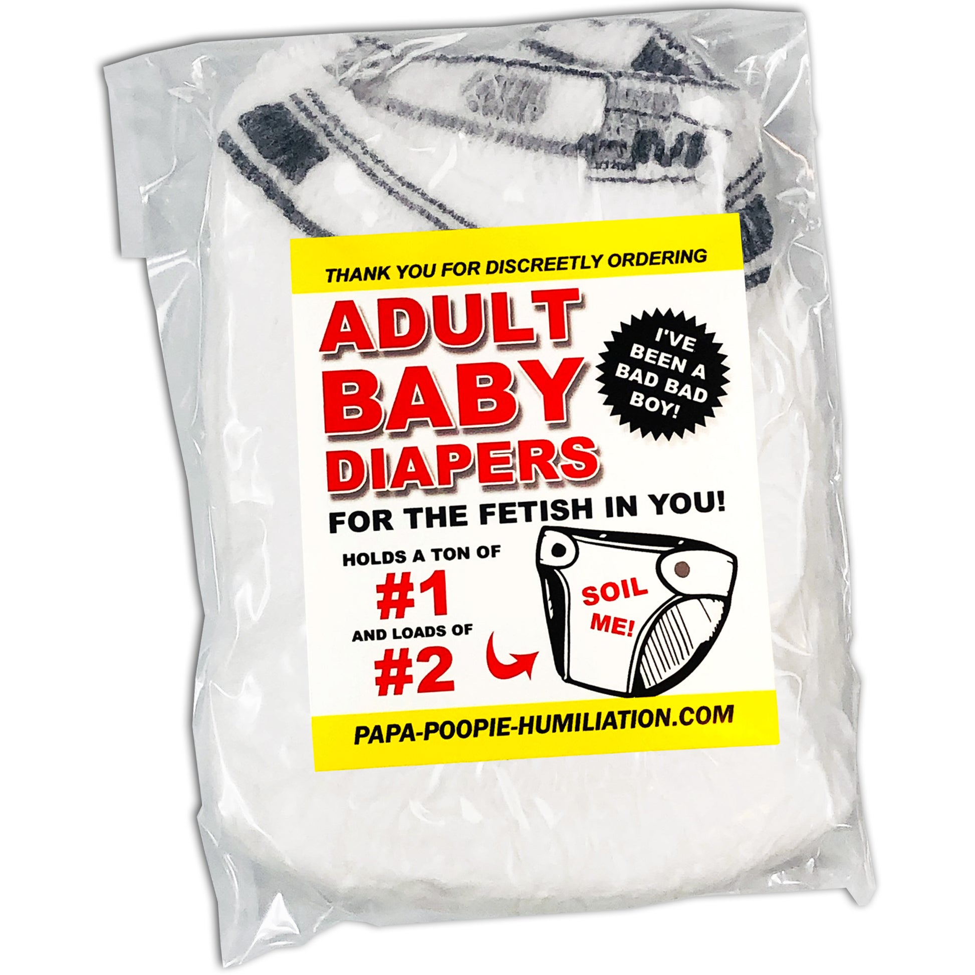 Adult Baby Diapers clear prank mailer