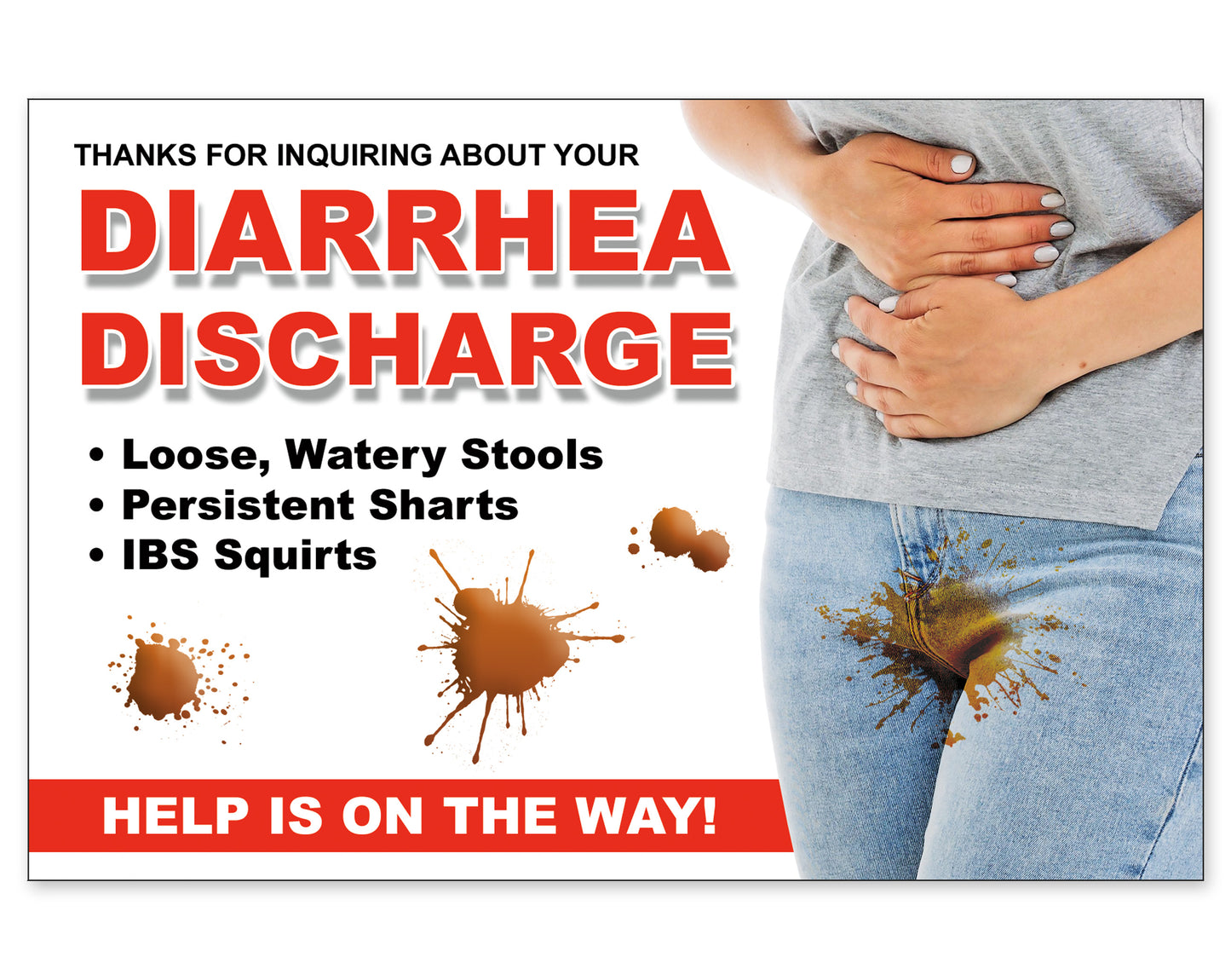 Diarrhea Prank Postcard